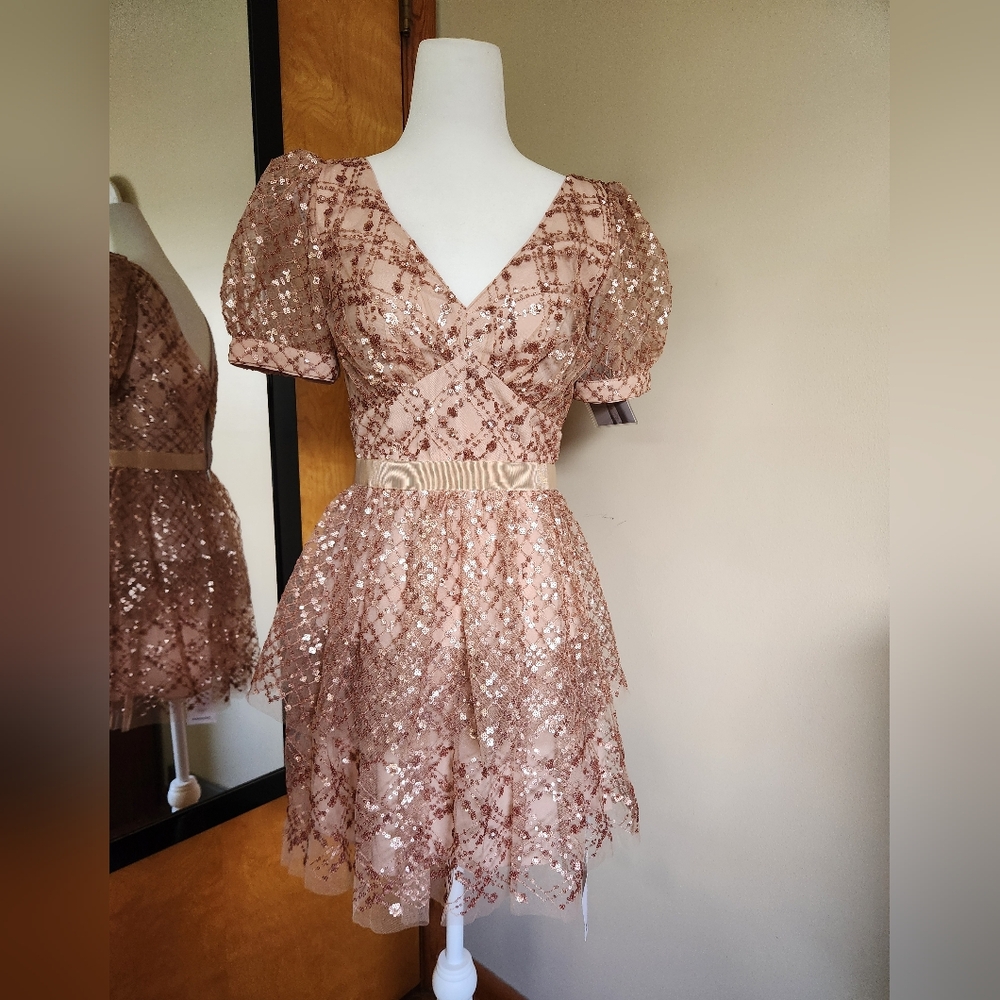 Self-Portrait | Taupe Mini Dress NWT